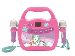 Produktbild: Lexibook, Einhorn, Tragbarer Karaoke-Digitalplayer für Kinder, Mikrofone, Lichteffekte, Bluetooth®, Aufnahme- und Stimmwechselfunktionen, Pink, MP320UNIZ
