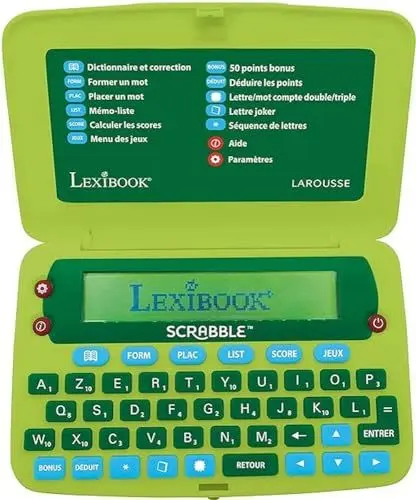 Produktbild: Lexibook SCR8FR Larousse FISF offizielles elektronisches Wörterbuch Scrabble ODS8, ergonomisches Format, große Tasten, Schiedsrichter, Rechtschreibkorrektur, Definitionen, batteriebetrieben, grün