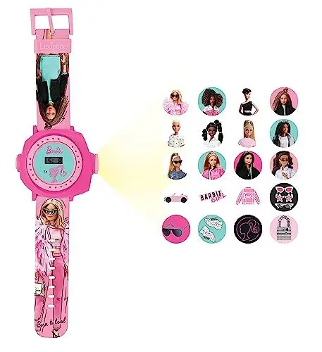 Produktbild: Lexibook Montre Bracelet Ajustable écran Digital avec 20 Projections de l'univers Barbie-pour Enfant, Rose