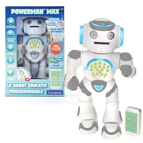 Produktbild: Lexibook - Powerman Max-Roboter pädagogisch und programmierbar zum Spielen und Lernen, Spielzeug für Jungen und Mädchen, Spricht auf Französisch, Tanz, Musik, STEM, Geschichtenerzählung,