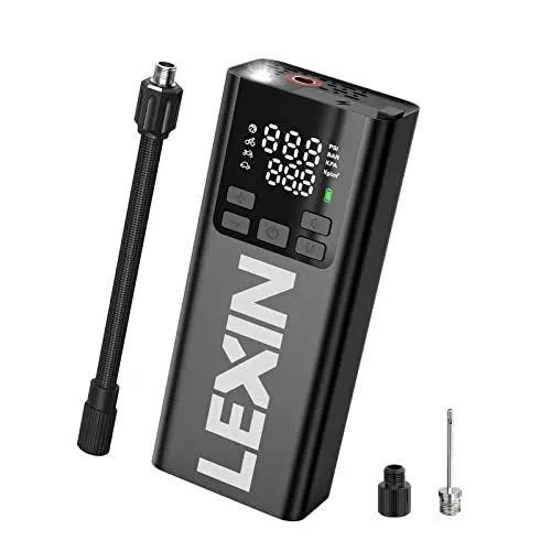 Produktbild: LEXIN P5 Elektrische Luftpumpe, Akku Kompressor 5000 mAh, 10,3 Bar Tragbare Reifenpumpe für Fahrrad, Roller, Motorrad, Auto, Rollstuhl, Bälle