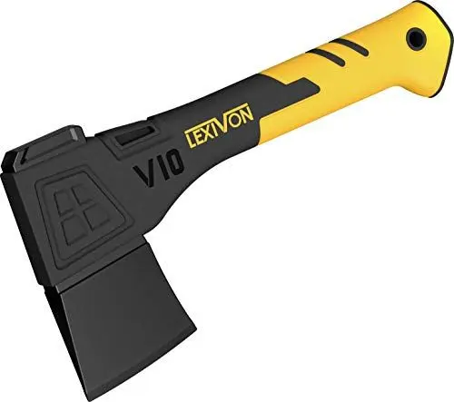 Produktbild: LEXIVON axt Länge 25 cm, klein Outdoor axt für Garten und brennholz, Bauen und Hacken, Survival Camping Beil mit Ergonomischer Griff, Leichter Glasfaserverbund-Stil, Schutzhülle inklusive (LX-V10)