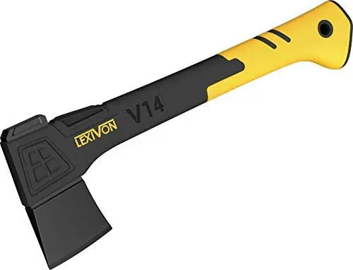 Produktbild: LEXIVON axt Länge 35 cm, Outdoor axt für Garten und brennholz, Bauen und Hacken, Survival Camping Beil mit Ergonomischer Griff, Leichter Glasfaserverbund-Stil, Schutzhülle inklusive (LX-V14)