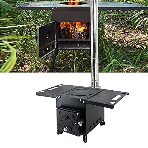 Produktbild: Lfhelper Zeltofen Tragbarer Holzofen Campingöfen Heißer Zeltofen Holzofen Holzkocher Campingkocher Outdoor-Herd Holzkocher Eintopfofen mit Grillfunktion Holzofen Ofen Outdoor Küche Kochen Camping