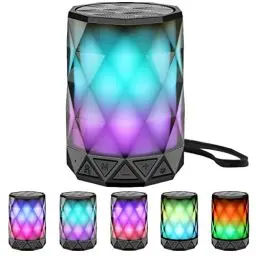 Produktbild: LFS Bluetooth Lautsprecher mit Licht, Musikbox Tragbarer Bluetooth Box wasserdicht, Freisprechfunktion für Phone, Kabelloser Lautsprecher mit Micro SD-Karte