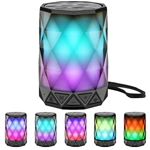 Produktbild: LFS Bluetooth Lautsprecher mit Licht, Musikbox Tragbarer Bluetooth Box wasserdicht, Freisprechfunktion für Phone, Kabelloser Lautsprecher mit Micro SD-Karte