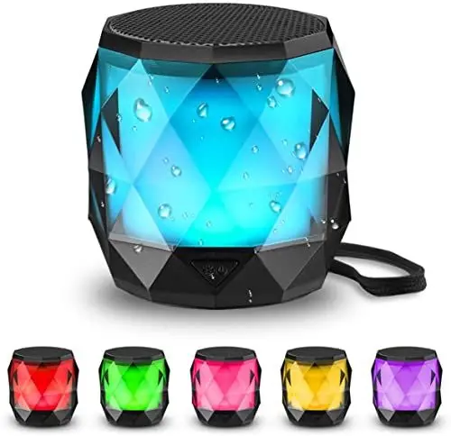 Produktbild: LFS klein Bluetooth Lautsprecher mit Licht, mini Tragbarer Bluetooth Box wasserdicht, Freisprechfunktion für Phone, Kabelloser Lautsprecher für iPhone, Galaxy usw