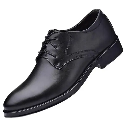 Produktbild: Lfzhjzc Lederschuh, Bequeme, atmungsaktive Herren-Freizeit-Lederschuhe, lässige All-Match-Business-Herren-Slip-On-Schuhe, for Business, Hochzeit, Wiedersehen, Party usw(Black,49 EU)