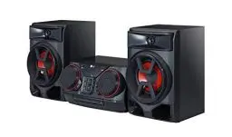 Produktbild: LG Electronics CK43 Mini HiFi System mit CD, Radio und USB Eingang Chrom/Schwarz/Rot