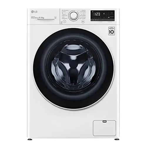 Produktbild: LG Electronics F14WD96EN0B Waschtrockner | 9 kg Waschen | 6 kg Trocknen | Weiß mit weißem Bullaugenring