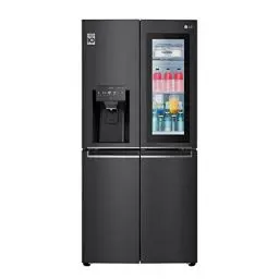 Produktbild: LG Electronics GMX844MCBF Kühlschrank Amerikanisch Combi Instaview Door in Door, Klassifizierung F, ohne Wasseranschluss, Breite 83 cm, 570 l, Stahl matt, Schwarz