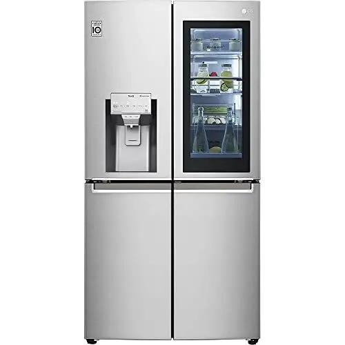 Produktbild: LG GMX945NS9F, Klasse F, 638 L, Multi Door InstaView Kühlschrank mit Gefrierfach, Eis-, Crushed Ice- Wasserspender mit UVnano, Total No-Frost, Inverter Linear Kompressor, Wi-Fi ꟷ Edelstahl