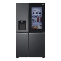 Produktbild: LG GSXV91MCLE, Klasse E, 635 L, Side-by-Side Kühlschrank mit InstaView, Total No Frost mit Gefrierfach, Eis - Crushed Ice & Wasserspender mit UVnano, DoorCooling+, LINEARCooling, Wi-Fi ꟷ Matte Black