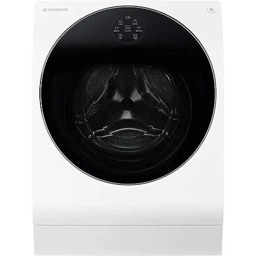 Produktbild: LG SIGNATURE LSWD100E, Klasse A, Waschtrockner 12 - 7 kg, 1600 U/min, 4-fach A-Klasse, AI Direct Drive, Wärmepumpen Waschtrockner, Automatisches Dosiersystem, Steam-Funktion, 60 x 67.5 x 85 cm ꟷ Weiß