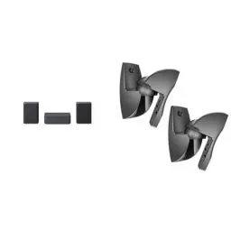 Produktbild: LG SPQ8-S kabellose Rück-Lautsprecher (140 Watt) für die LG Soundbars DS90QY & DS80QY, Dark Steel Silver & Vogel's VLB 500 Lautsprecher Boxen Wandhalterung Set max. 5 kg Schwarz (2 Halterungen)