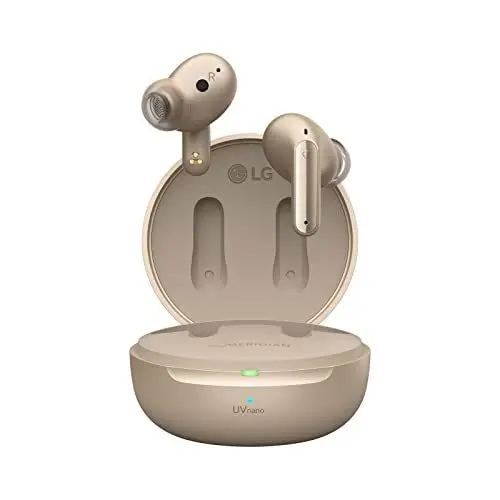 Produktbild: LG TONE Free DFP8 In-Ear Bluetooth Kopfhörer mit MERIDIAN-Sound und Active Noise Cancellation (ANC), kompatibel mit Siri und Google Assistant, TONE-DFP8E.CDEULLK Gold