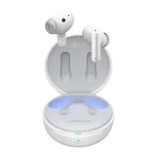 Produktbild: LG TONE Free DFP8 In-Ear Bluetooth Kopfhörer mit MERIDIAN-Technologie, ANC (Active Noise Cancellation), UVnano & IPX4-Spritzwasserschutz - Weiß
