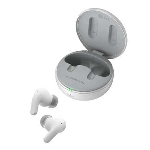 Produktbild: LG TONE Free DT90Q In-Ear Bluetooth Kopfhörer mit Dolby Atmos-Sound, MERIDIAN-Technologie, ANC (Active Noise Cancellation), UVnano & IPX4-Spritzwasserschutz - Weiß