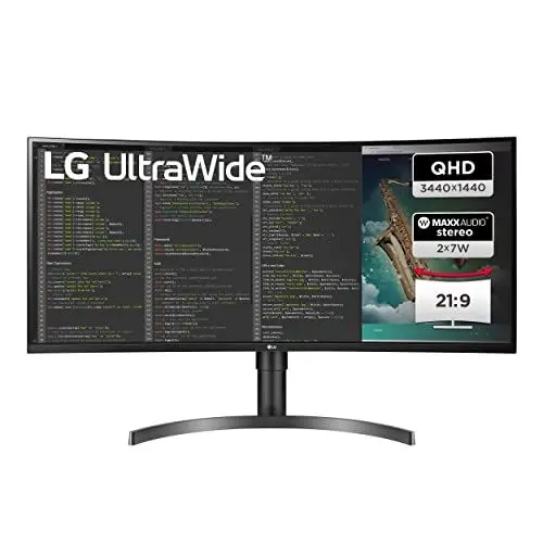 Produktbild: LG UltraWide Curved QHD Monitor 35WN75CP-B 89 cm - 35 Zoll, VA-Panel, HDR10, AMD FreeSync, Schwarz