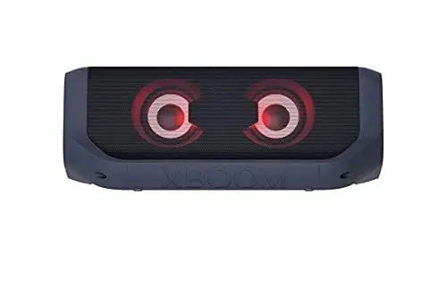 Produktbild: LG XBOOM Go PN7, tragbarer Bluetooth-Lautsprecher mit MERIDIAN Technologie (IPX5-Spritzwasserschutz, 24 Std. Akkulaufzeit, Beleuchtung), schwarz