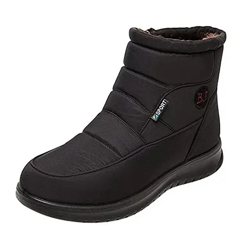 Produktbild: liaddkv Damen Short Wedges Dicke Sohlen Modeschuhe Stiefel Damenstiefel Slipper Damen Schuhe (Black, 42)