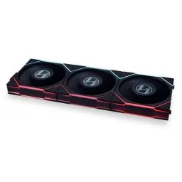 Produktbild: Lian Li UNI FAN TL LCD Series Lüfter, Dreierpack, Inklusive Controller, Standard Blade, Daisy-Chaining, Fluid Dynamic Bearing, 120mm, Schwarz