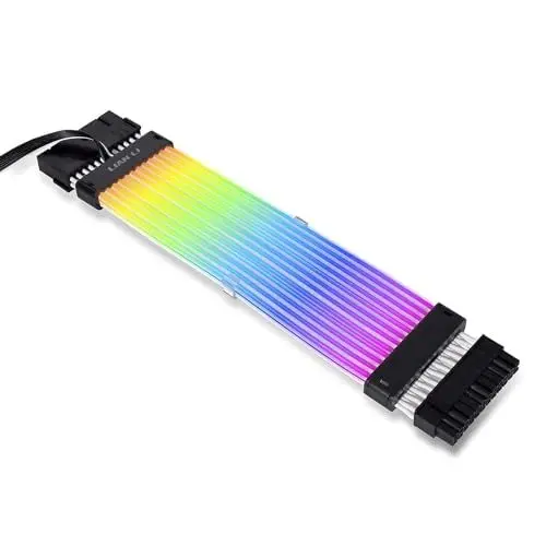 Produktbild: Lian-Li Strimer Plus V2 24-Pin RGB Mainboardkabel (PW24-PV2) für PC, Schwarz
