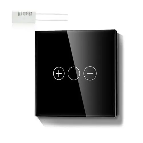 Produktbild: LIAONFOY Normaler Touch Dimmschalter Unterputz Berühren Lichtschalter Glas Touch Screen Schalter LED Dimmer Lichtschalter 110-240V 86mm Schwarz Keine Neutrale Linie Erforderlich