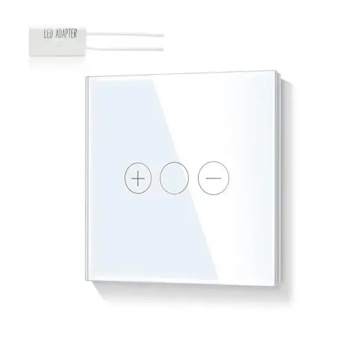 Produktbild: LIAONFOY Normaler Touch Dimmschalter Unterputz Berühren Lichtschalter Glas Touch Screen Schalter LED Dimmer Lichtschalter 110-240V 86mm Weiß Keine Neutrale Linie Erforderlich