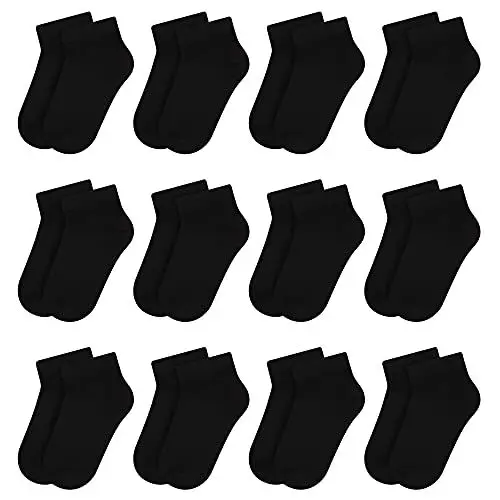 Produktbild: Libella 12 Paar Sneaker Socken Jungen/Mädchen Kurzsocken Füßlinge schwarz und weiß zur Auswahl 80% Baumwolle 2862 31-34