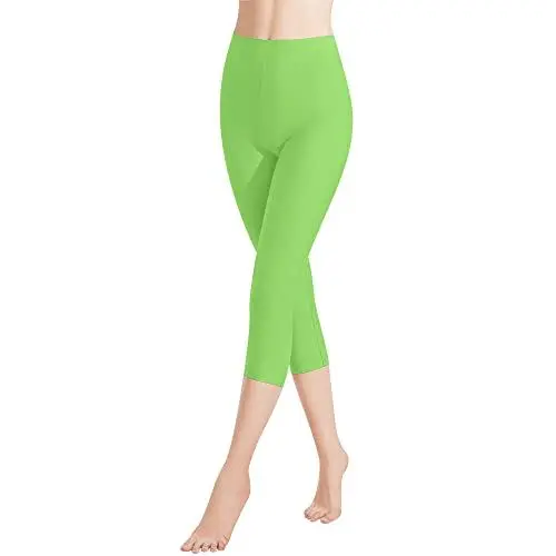 Produktbild: Libella 1er Pack Damen Leggings 3/4 Hose aus Baumwolle Capri-Hose mit Hohe Taille bunt Slim Fit Fitnesshose Mehrfarbig 4161 Hellgrün XL