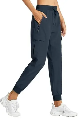 Produktbild: Libin Damen Cargohose Jogginghose Leichter Trekkinghose Wanderhose Schnelltrocken Wasserdicht Outdoorhose Sportlich Freizeit Reise, Marineblau, L