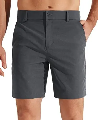 Produktbild: Libin Golfhose Herren Kurze Hosen Sommer Wanderhose Golf Freizeithose Shorts Kurze Anzughose Männer mit Taschen Grau 32