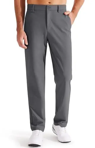 Produktbild: Libin Herren Golf Hose Classic Fit Flat Front Work Dress Hose Stretch Casual Hose Leicht 78cm Innennaht mit Taschen Dunkelgrau 33