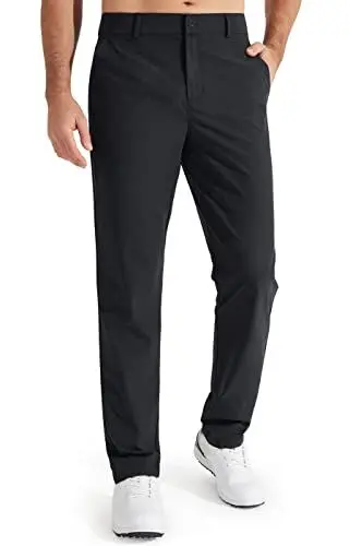 Produktbild: Libin Golfhose Herren Anzughose Chino Hose Slim Fit Stretch Stoffhose Golf Trousers Pants Komfort Casual Stretchhose mit Taschen 34W 30L Black