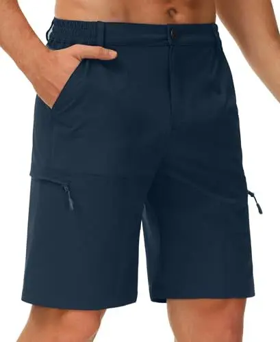 Produktbild: Libin Herren Wandershorts Leichte Schnelltrocknend Sommer Kurz Hose Stretch Trekking Outdoor Cargo Shorts Atmungsaktiv Reise Golf Tactical Shorts, Marine XXL
