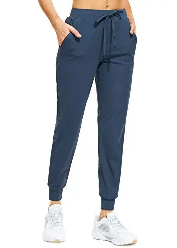 Produktbild: Libin Jogginghose Damen Sporthose Lang Trainingshose Leichte Freizeithose Yogahose Joggpants Stretch Sweathose Laufhose Stoffhose Elegant für Frauen mit Taschen Navy Blau XS