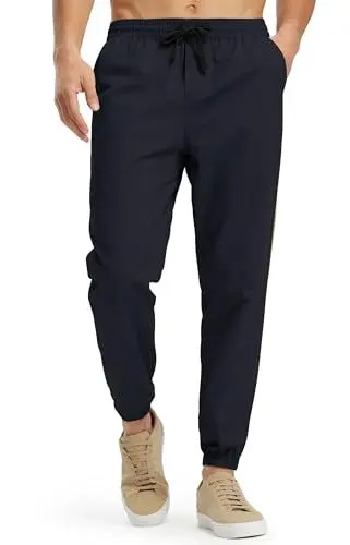 Produktbild: Libin Lässige Herren-Jogginghose, Kordelzug, Chinohose, Cargohose, Twill-Baumwolle, Wandern, athletisch, Outdoor, Jogging, Sweatpants, Marineblau, M