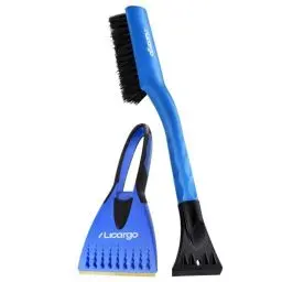 Produktbild: LICARGO® 2-teiliges Eiskratzer Set - Eiskratzer Auto mit Besen (41cm) & Eiskratzer mit Messingklinge - 41cm Auto Eiskratzer lang - Stabiler Scheibenkratzer Auto Schneebesen Auto lackschonend