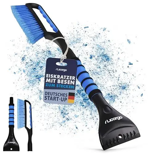 Produktbild: LICARGO Eiskratzer Auto mit Besen XXL (67cm) (Steck-System) | Lackschonende Borsten & Große Kante | Schnee, Schneebesen Auto Eiskratzer mit Besen, Auto Winter Zubehoer, Scheibenkratzer Auto