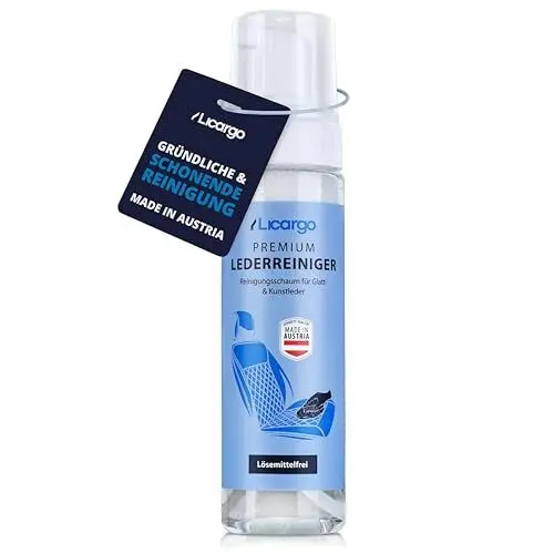 Produktbild: LICARGO Lederreiniger Auto - SCHONEND & EFFEKTIV - Reinigungsschaum für Glatt- & Kunstleder, entfernt hartnäckigste Verschmutzungen - ideal für Autositze, Lenkrad u.v.m. - Auto Leder Reiniger 200ml