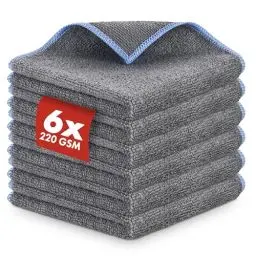 Produktbild: LICARGO Mikrofasertücher Auto mit 220GSM - extrem saugstark und schonend weich - 30x30cm Allround Microfasertuch Autopflege - fusselfreies Poliertuch Auto, Mikrofasertuch Auto Trockentuch - 6 Stück