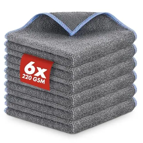 Produktbild: LICARGO Mikrofasertücher Auto mit 220GSM - extrem saugstark und schonend weich - 30x30cm Allround Microfasertuch Autopflege - fusselfreies Poliertuch Auto, Mikrofasertuch Auto Trockentuch - 6 Stück