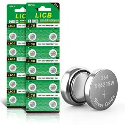 Produktbild: LiCB 20 Stück SR621SW Uhrenbatterie, 364 1,5V Knopfzelle Batterien V364 AG1 LR621 SR 621SW Armbanduhr Batterie