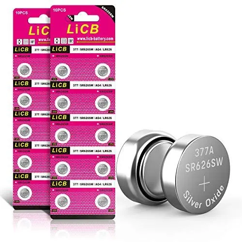 Produktbild: LiCB 20 Stück SR626SW Uhrenbatterie, 377 AG4 Batterien SR 626SW V377 1,5V LR626 Knopfzellen