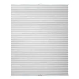 Produktbild: Lichtblick Plissee Klemmfix, ohne Bohren, verspannt, lichtdurchlässig, Blickdicht, Uni, mit eleganter Crushed Optik Weiß,60 cm x 130 cm (B x L)