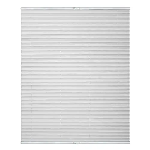 Produktbild: Lichtblick Plissee Klemmfix, ohne Bohren, verspannt, lichtdurchlässig, Blickdicht, Uni, mit eleganter Crushed Optik Weiß,110 cm x 130 cm (B x L)