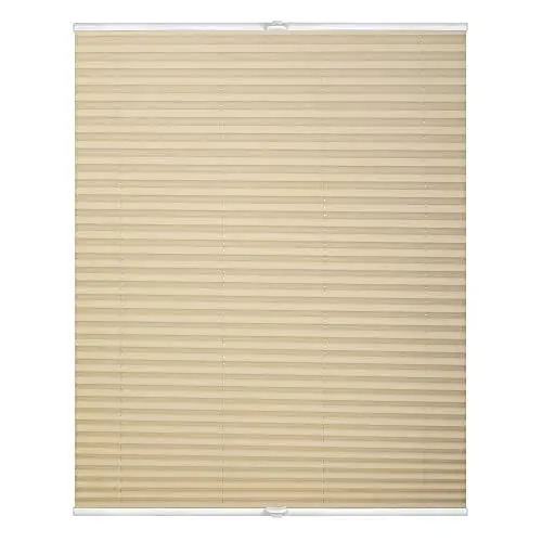 Produktbild: Lichtblick Plissee Klemmfix, ohne Bohren, verspannt, lichtdurchlässig, Blickdicht, Uni, mit eleganter Crushed Optik Creme,100 cm x 130 cm (B x L)
