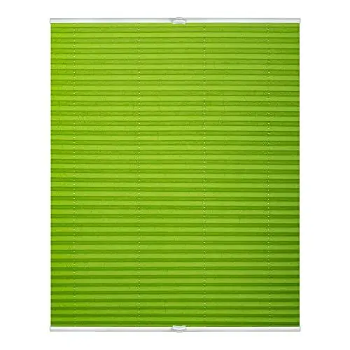 Produktbild: Lichtblick Plissee Klemmfix, ohne Bohren, verspannt, lichtdurchlässig, Blickdicht, Uni, mit eleganter Crushed Optik Grün,45 cm x 130 cm (B x L)