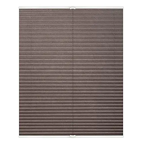 Produktbild: Lichtblick Plissee Klemmfix, ohne Bohren, verspannt, lichtdurchlässig, Blickdicht, Uni, mit eleganter Crushed Optik Taupe,60 cm x 130 cm (B x L)